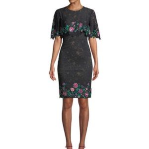 Tadashi Shoji Lace Dress w/ Floral Embroidery